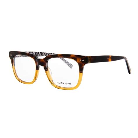 elton john rectangular amber sunglasses